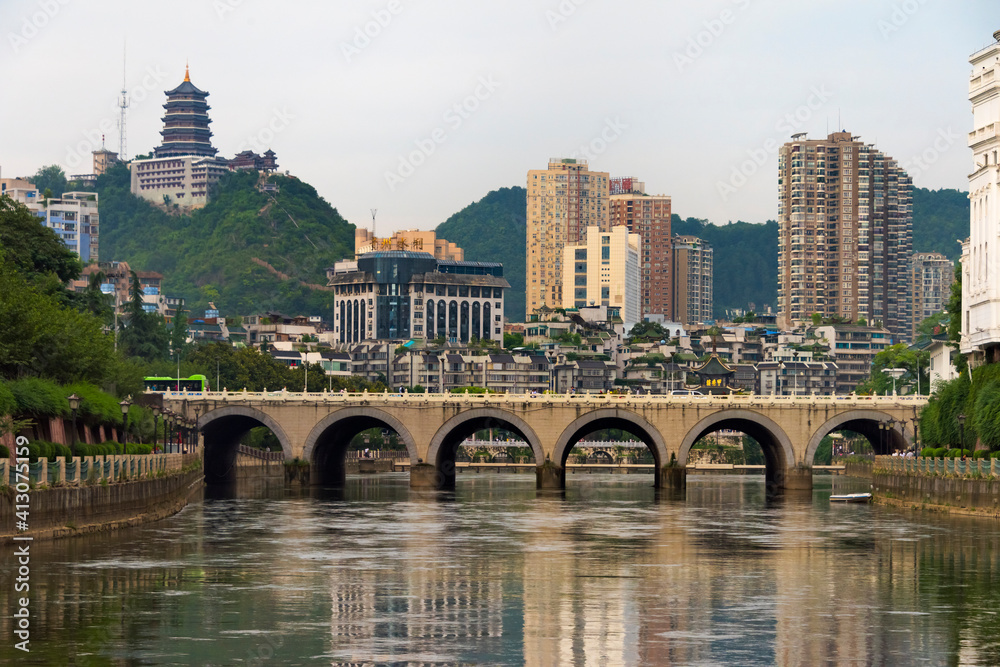 Bridge on Nanming River, Guiyang, Guizhou Province, China
