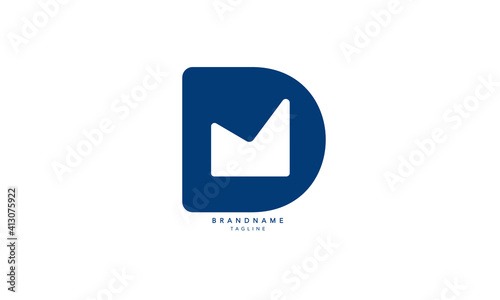 Alphabet letters Initials Monogram logo DM, MD, D and M