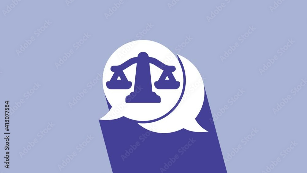 White Scales of justice icon isolated on purple background. Court of law symbol. Balance scale sign. 4K Video motion graphic animation White Scales of justice icon isolated on purple background. Court of law symbol. Balance scale sign. 4K Video motion graphic animation