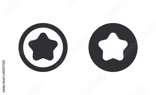 Coin icon. Bank payment symbol. Finance symbol. Currency symbol. Cash icon. Pay icon. Coin with the star. Graphic user interface design element. Game purchases. Game currency. Game coin. Star icon.