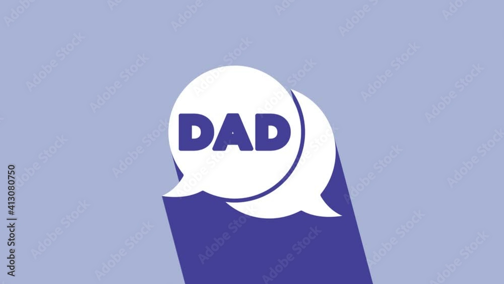 White Speech bubble dad icon isolated on purple background. Happy fathers day. 4K Video motion graphic animation White Speech bubble dad icon isolated on purple background. Happy fathers day. 4K Video motion graphic animation
