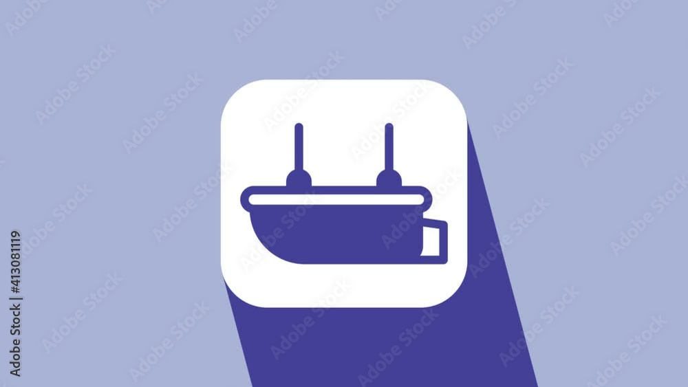 White Lifeboat icon isolated on purple background. 4K Video motion graphic animation White Lifeboat icon isolated on purple background. 4K Video motion graphic animation