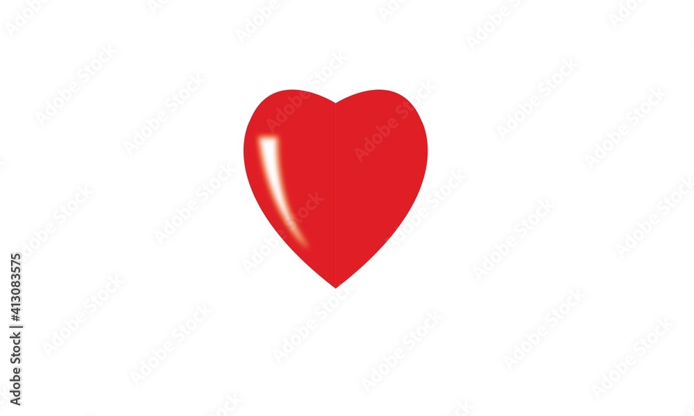 red heart isolated on white design  valentines day