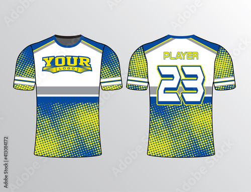 Softball baseball slowpitch esports sports gear for team jersey template and 2D mockup