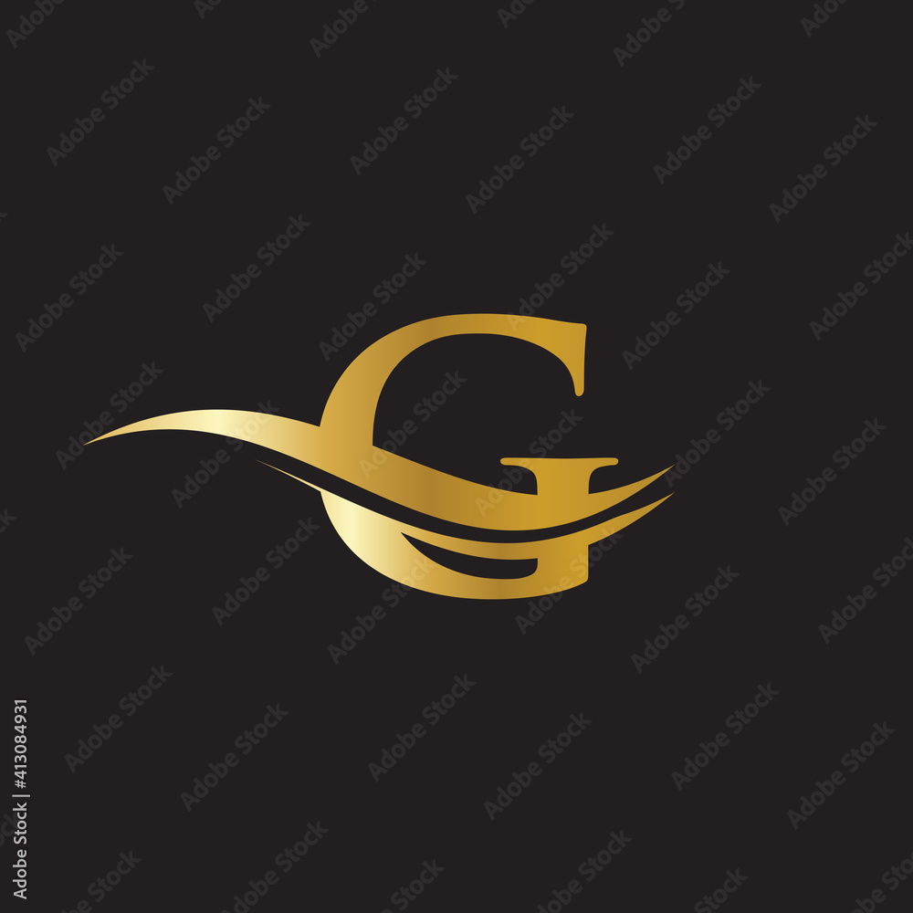 Water Wave G Logo Vector. Swoosh Letter G Logo Design for business and ...