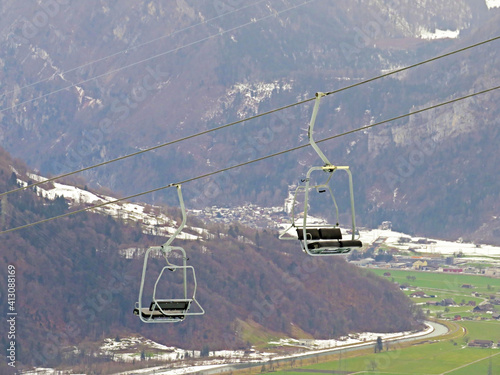 Chairlift Amden (Talstat. Niederschlag)-Nidederschlag or Die Sesselbahn Mattstock oder Mattstock-Sesselbahn - Canton of St. Gallen, Switzerland (Schweiz) photo