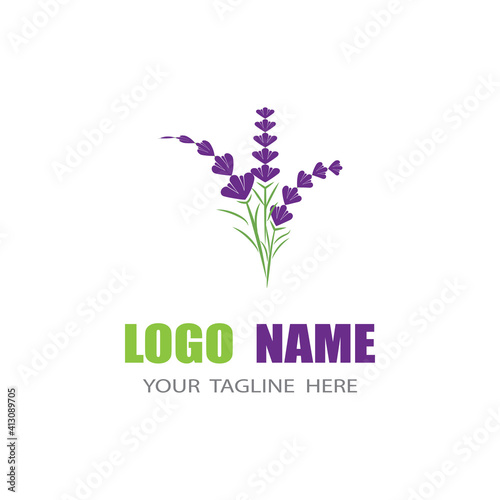Fototapeta Naklejka Na Ścianę i Meble -  Lavender Logo Template vector symbol nature