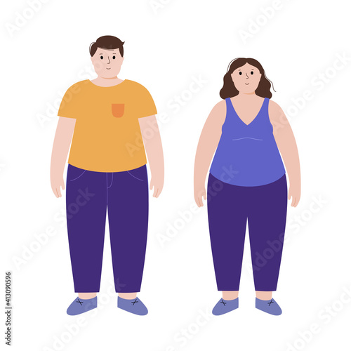 Obese woman and man