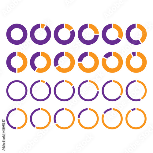 Circles percentage orange. Infographics template. Vector icon. Business infographic template. Stock image. EPS 10.