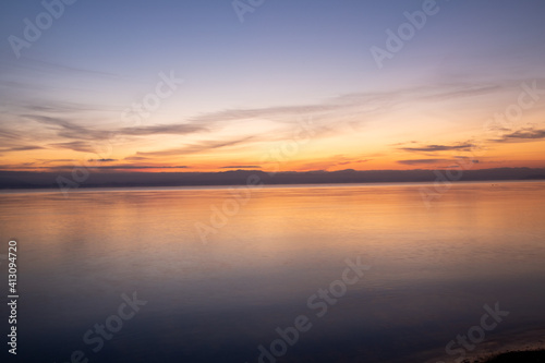 風景素材　琵琶湖の夜明け　冬 © 8maru