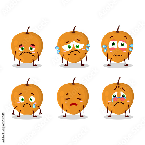 Lulo fruit cartoon character with sad expression