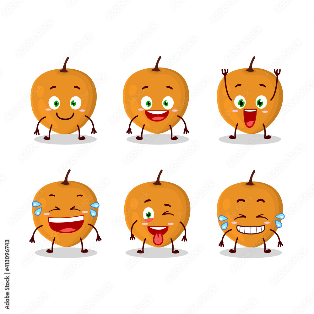 Cartoon character of lulo fruit with smile expression Cartoon character of lulo fruit with smile expression