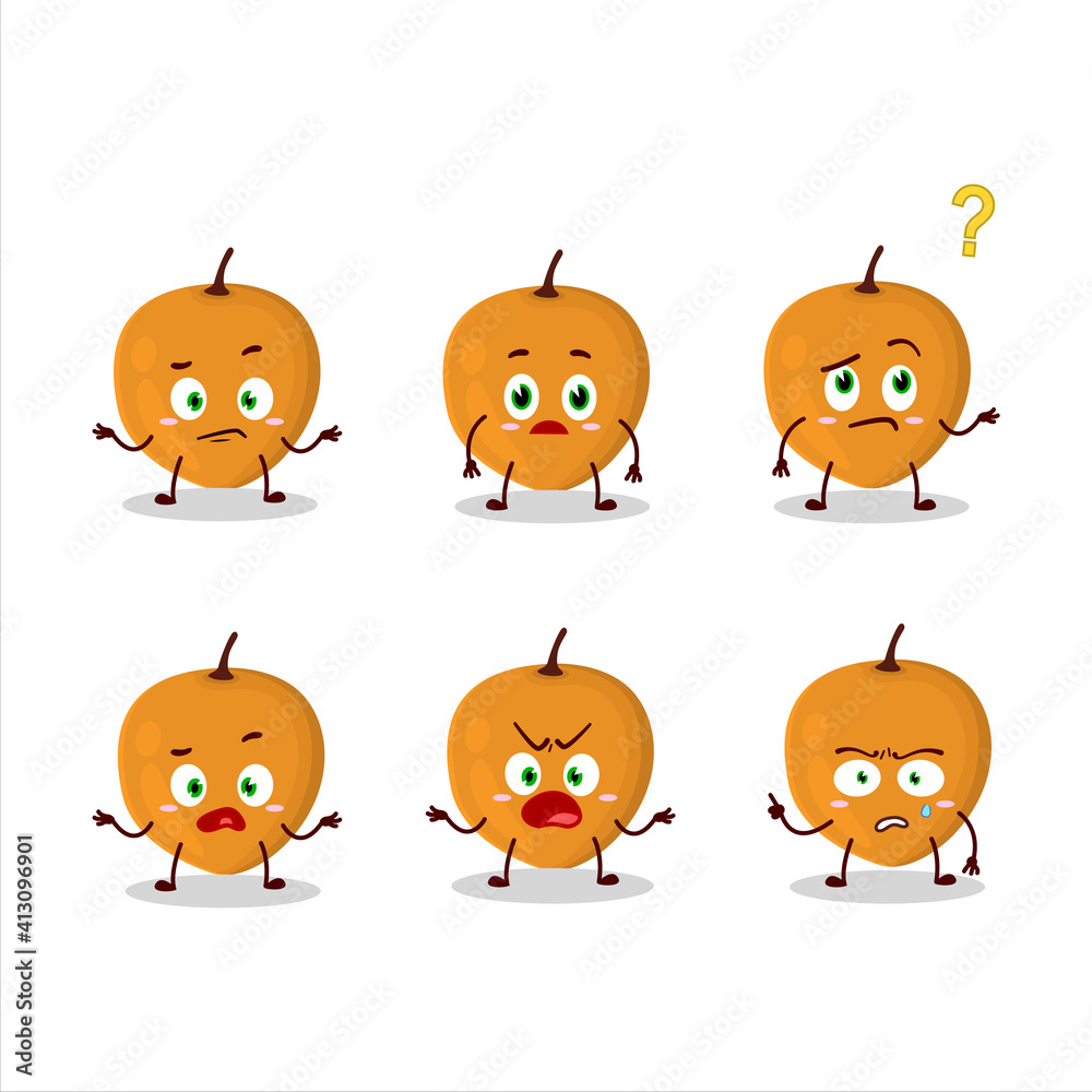 Cartoon character of lulo fruit with what expression Cartoon character of lulo fruit with what expression