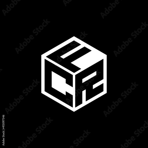CRF letter logo design with black background in illustrator, cube logo, vector logo, modern alphabet font overlap style. calligraphy designs for logo, Poster, Invitation, etc.
