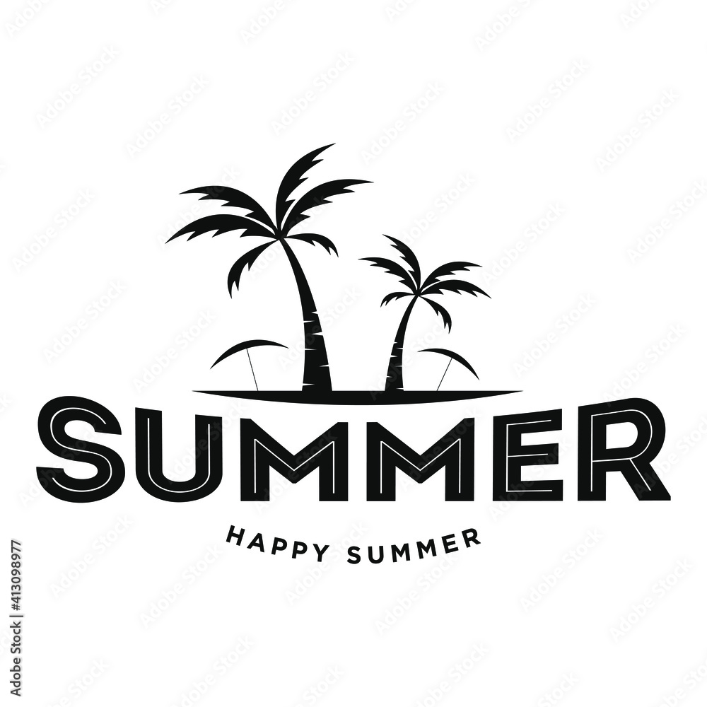 sea and summer logo, icon and illustration