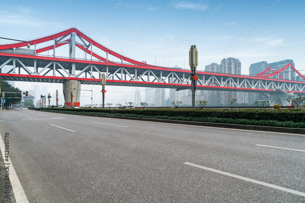 Expressway and Tiejia bridge in Chongqing, China