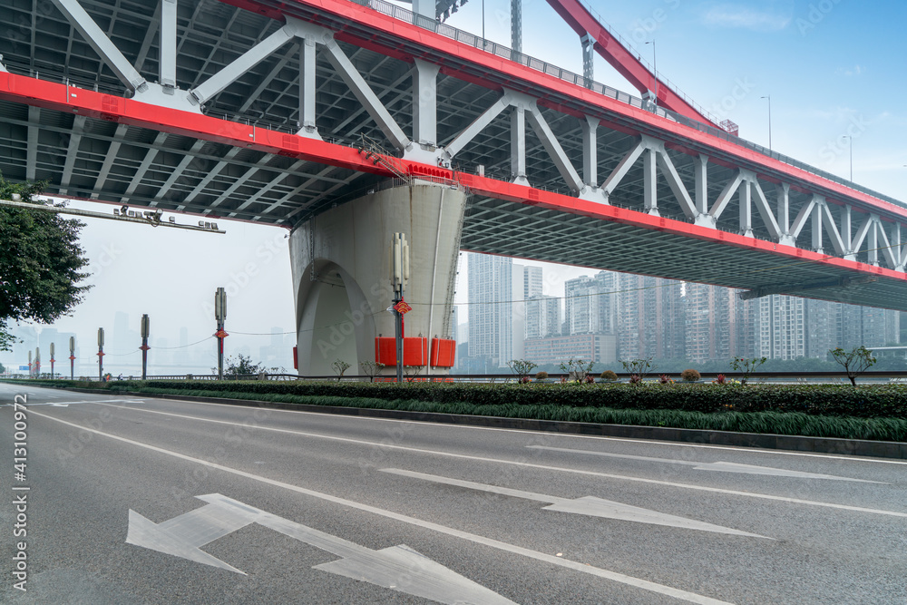 Expressway and Tiejia bridge in Chongqing, China