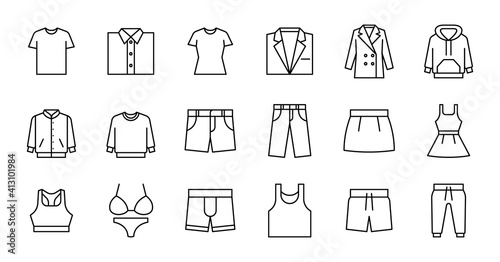 Outline Clothing Icons