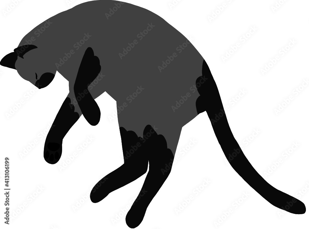 Black cat sleeping vector/clip art illustration Stock Vector | Adobe Stock