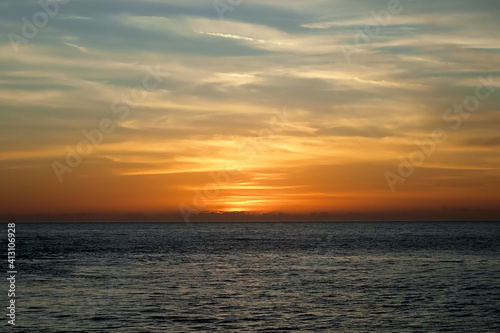 Florida, beach, sunset, silhouettes