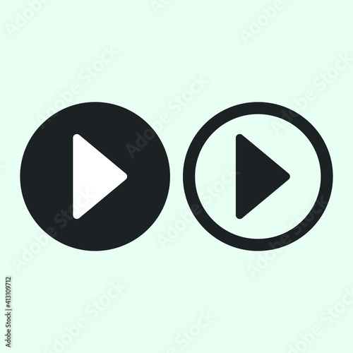 Free Download Play button icon in trendy flat style isolated on grey background. Play symbol for your web site design, logo, app, UI. Vector illustration, EPS10. - GFXLoad