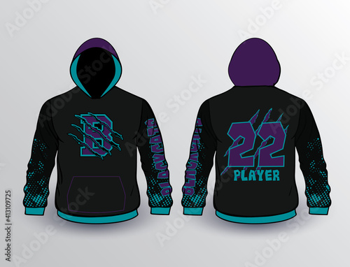 Baseball softball soccer esports all sports team gear unique design fleece hoodie templates and mockup