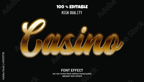 Casino text, editable font