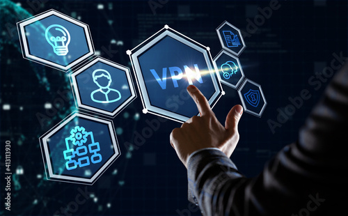 Business, Technology, Internet and network concept. VPN network security internet privacy encryption concept.