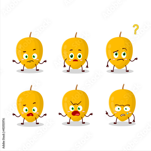 Cartoon character of canistel with what expression
