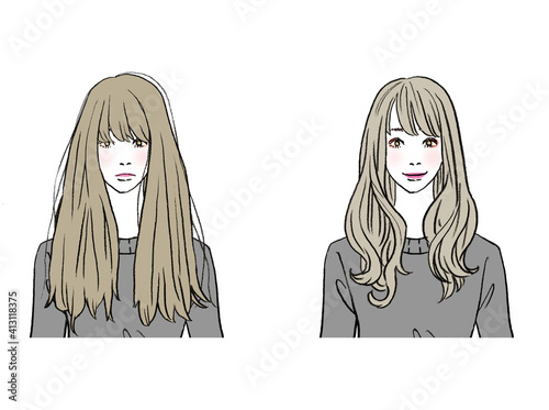 美容_ヘアスタイルイラスト