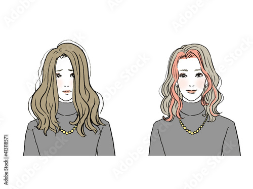 美容_ヘアスタイルイラスト