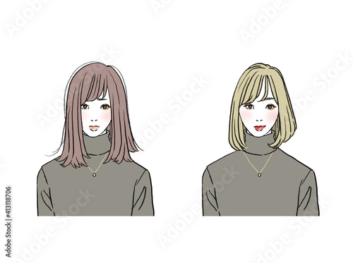 美容_ヘアスタイルイラスト
