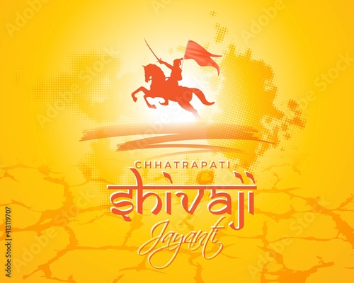Chhatrapati shivaji maharaj jayanti vector illustration, Indian warrior Emperor Shivaji.