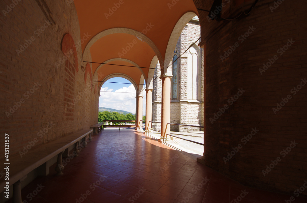Castelpetroso - Molise - Basilica Minore dell'Addolorata Sanctuary - The portico in front of the church