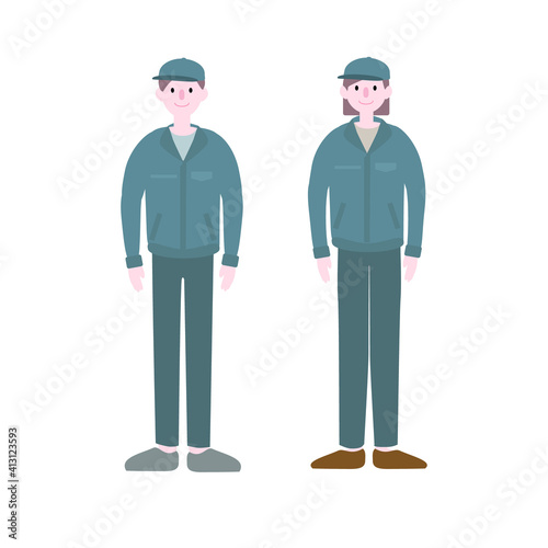 作業着を着た人イラスト素材