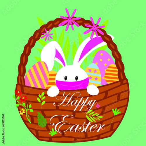easter bunny with basket