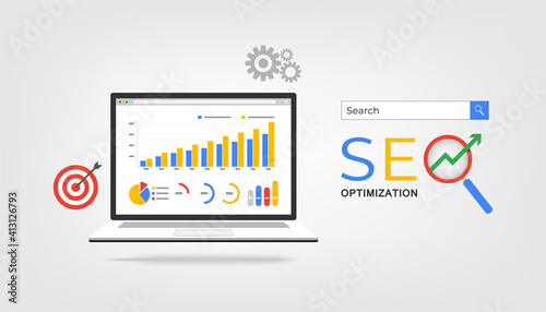 SEO optimization concept vector illustration.