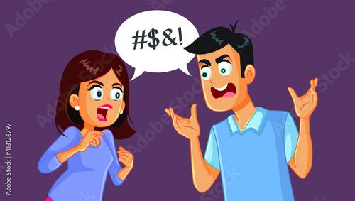 Couple Cursing and Swearing in an Argument