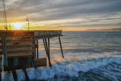 Pismo Beach pier sunset, beautiful California Central Coast