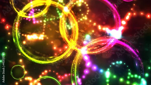 geometric glowing patterns a stream of luminous particles, a cycle of a stream of luminous particles. light effects moving and flexible lines in abstract style. profit energy meditation
