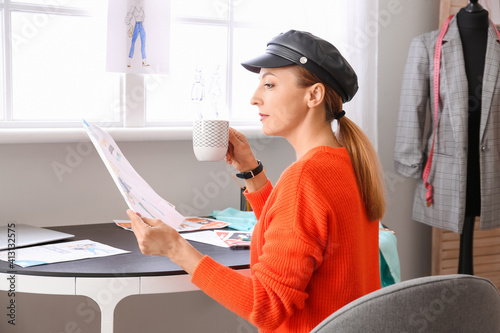 Female fashion designer wit...