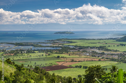 View of the province and the large sea bay of the island of Negros, Philippines.