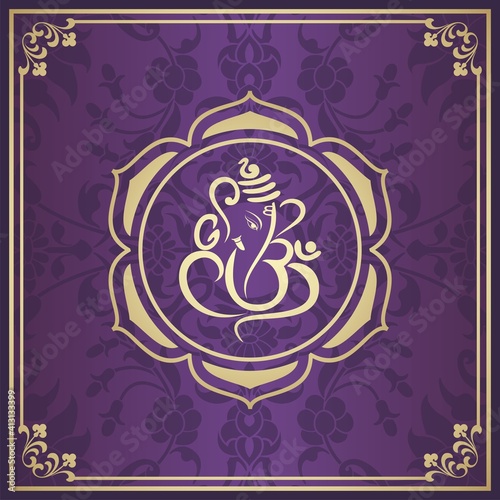 Ganesha, wedding card, royal Rajasthan, India	