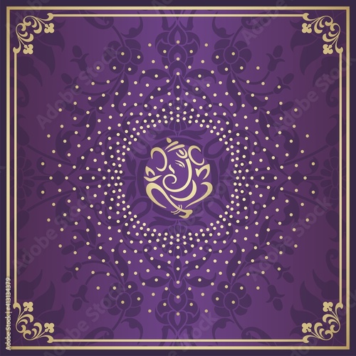 Ganesha, wedding card, royal Rajasthan, India	