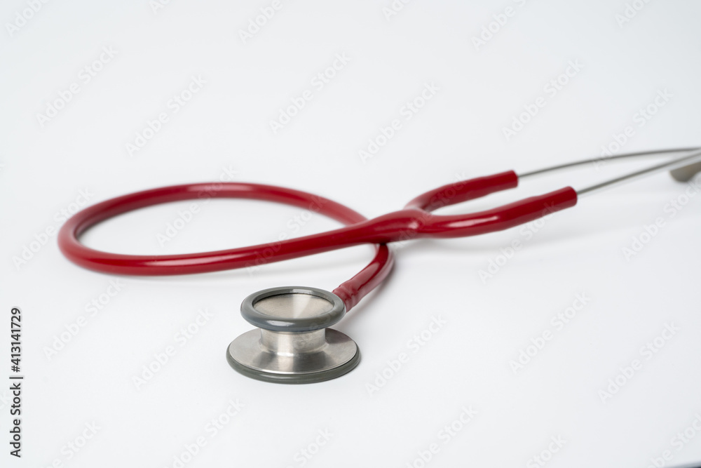 Stethoscope isolated on white background, Medical tool.