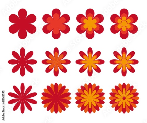 レトロなお花のイラスト素材