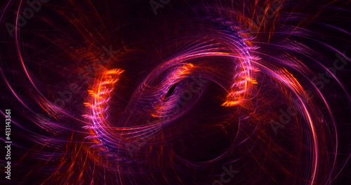 3D rendering abstract colorful fractal light background