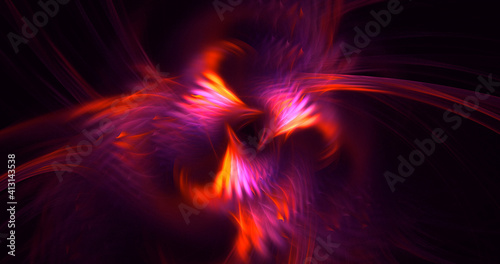 3D rendering abstract colorful fractal light background