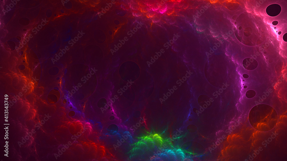 3D rendering abstract colorful fractal light background
