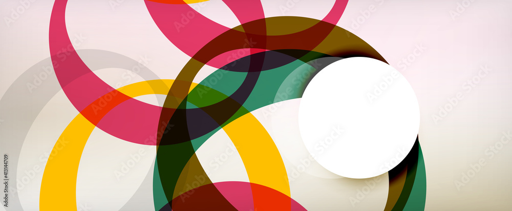 Ring geometric shapes, o letter repetition wallpaper. Abstract background for business or technology presentations, internet posters or web brochure covers